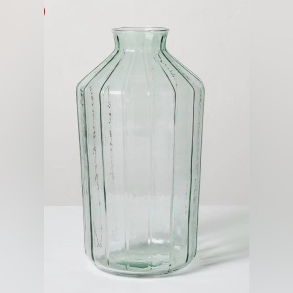 Hearth & Hand Elegant 14” Ribbed Glass Decorative Vase- NWT